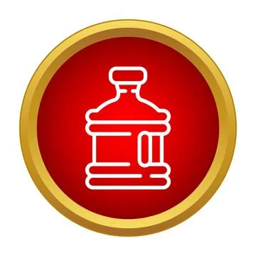 Water cooler bottle icon representing hydration Stock Illustration