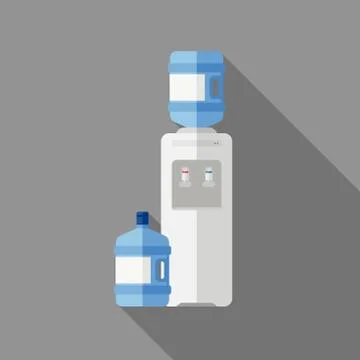 Water cooler with bottle. Stock Illustration