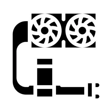 Water cooler computer part icon vector glyph illustration Stock Illustration