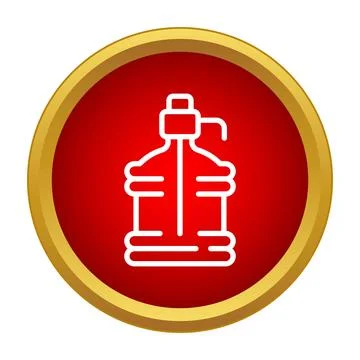 Water cooler dispenser icon red circle graphic Stock Illustration