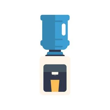 Water cooler dispenser pouring refreshing drink into cup Stock Illustration