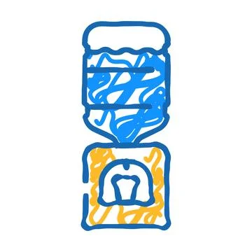 Water cooler flat icon doodle illustration Stock Illustration