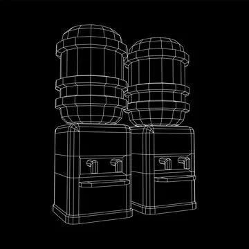 Water cooler with full bottle. Refreshment office concept 스톡 일러스트