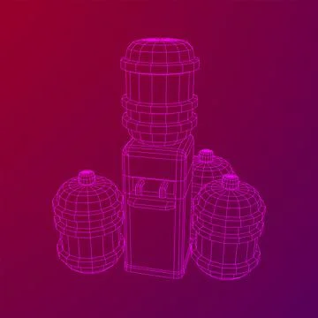 Water cooler with full bottle. Refreshment office concept Stock Illustration