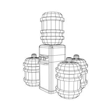 Water cooler with full bottle. Refreshment office concept Ilustración de archivo