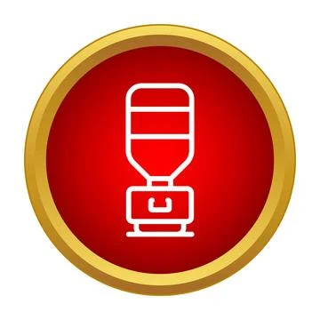 Water cooler icon in red circle for hydration concept Stock Illustration