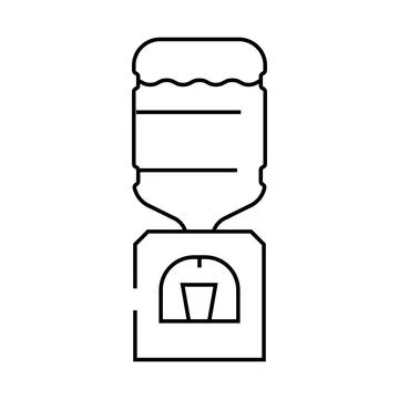 Water cooler line icon vector illustration flat Stock Illustration