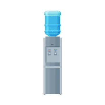 Water Cooler, Water Dispenser with Plastic Bottle Vector Illustration on White Stock Illustration