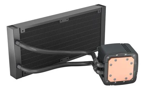 Water Cooling System without fans. 3D rendering Stock Illustration