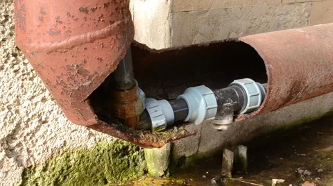 Water Corner Pipe Leaks Stock Footage 46108869