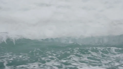 Water Crashes Against the Edge of a Small Iceberg Stock Footage 293018981