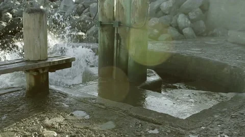 Water crashing into rocks Stock Footage 47213023
