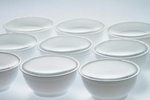 Water on cups isolated Stock Photos