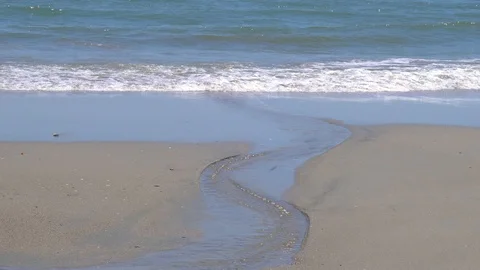 Water cut on a beach Video stock 100096595