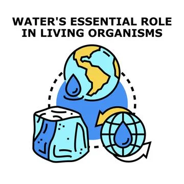 Water cycle and global resources concept illustration Stock Illustration