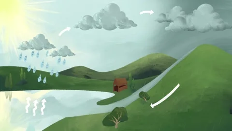 Water Cycle Animation Stock Footage 246250576