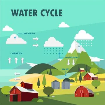 Water cycle Illustrazione stock