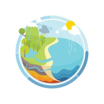 The Water Cycle Illustration Stock Illustration