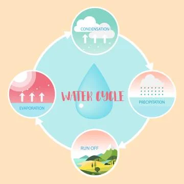 Water cycle information Stock Illustration