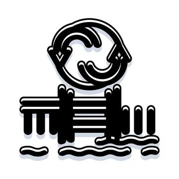Water cycle process flowing through natural environment Stock Illustration