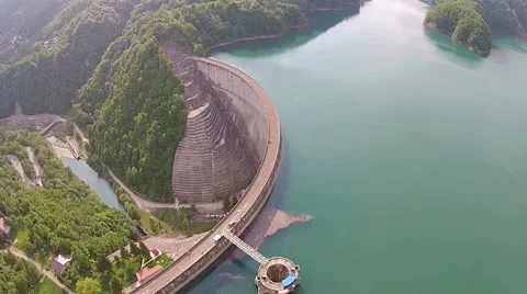 Water dam fly over Video stock 51032825