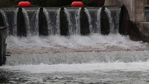 Water of dam Stock Footage 101144397
