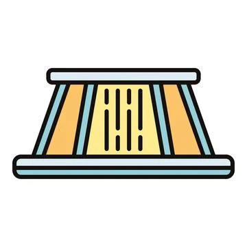 Water dam structure with flowing water icon illustration 스톡 일러스트