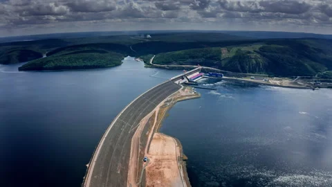 Water dam view from above Video stock 140638727