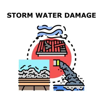 Water damage and natural disaster aftermath concept Ilustración de archivo
