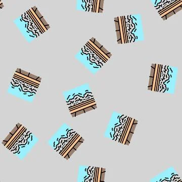 Water damage disaster vector seamless pattern Stock Illustration