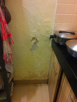 Water damage in kitchen Stock Photos