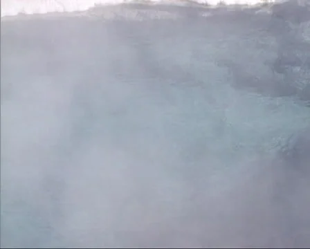 Water damp from Blue Star Spring in Yellowstone national park - full screen Stock Footage 35421608