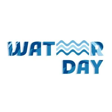 Water Day logo text  库存插图