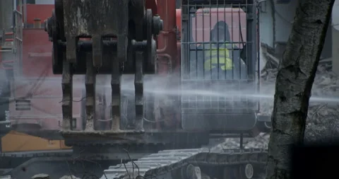Water on demolition site Stock Footage 149494857