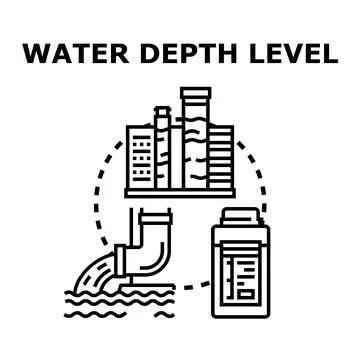 Water depth level measuring and urban drainage system Stock Illustration