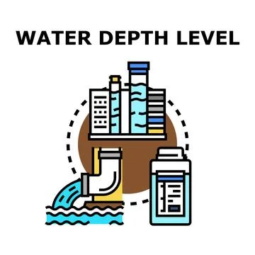 Water depth level measuring and urban drainage system Stock Illustration