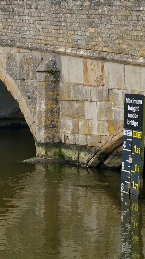 Water depth marker at Potter Heigham bridge Stock-Footage 305260314