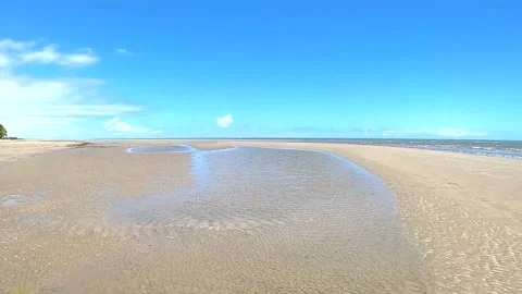 Water on the desert beach Stock Footage 176008378