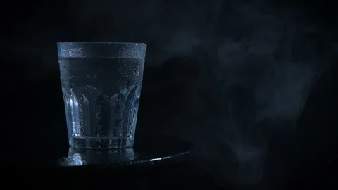 Water diffuser under glass on black. Stock Footage 279160838