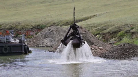 Water digger is working Stock Footage 56280194
