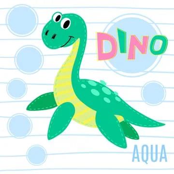 Water dinosaur vector illustration. Stock Illustration