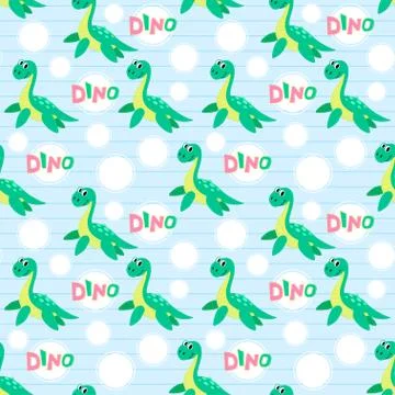 Water dinosaur vector seamless pattern. Illustrazione stock