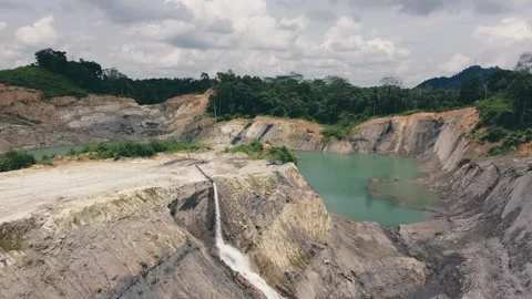 Water discharge from coal mining sites Stock Footage 169868484