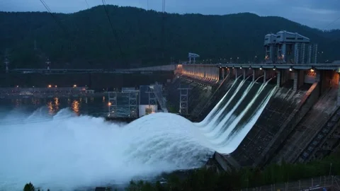 Water discharge through locks Stock Footage 156410326