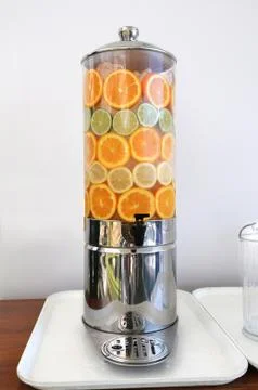 Water Dispenser With Fruit Stock Photos