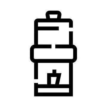 Water dispenser outline icon providing office hydration solution Stock Illustration
