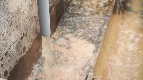 Water drain from filter stop water Stock Footage 109474703