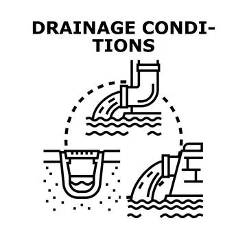 Water drainage conditions engineering system icon concept Stock Illustration