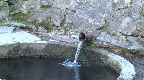 Water is drained from the old spring, spring Stock Footage 36036509