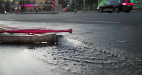 Water draining from hose Stock Footage 318074847